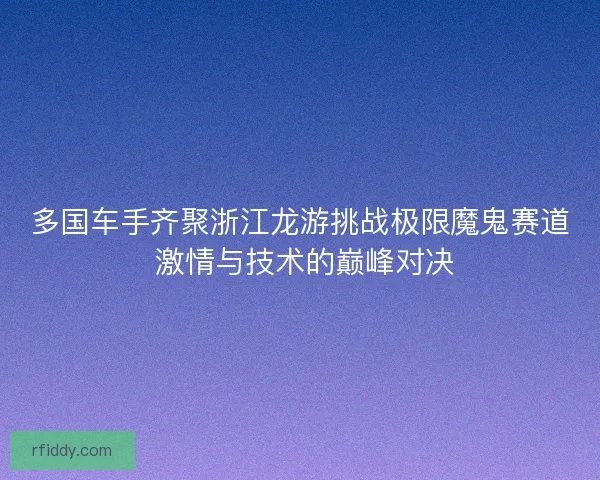 多国车手齐聚浙江龙游挑战极限魔鬼赛道 激情与技术的巅峰对决
